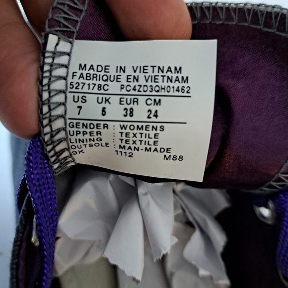 Converse Dainty Low Profile All Star Sneakers Purple Silver Gray‎ - Picture 7 of 8